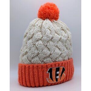 Cincinnati Bengals Beanie Hat Puff Winter Knit Sock Cap Toboggan NFL Football